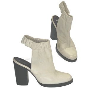 Opening Ceremony Ivory Leather Bootie Shoes